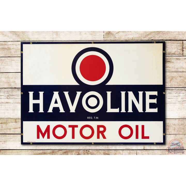 1938 Havoline Motor Oil Metal Sign TAC 9.25