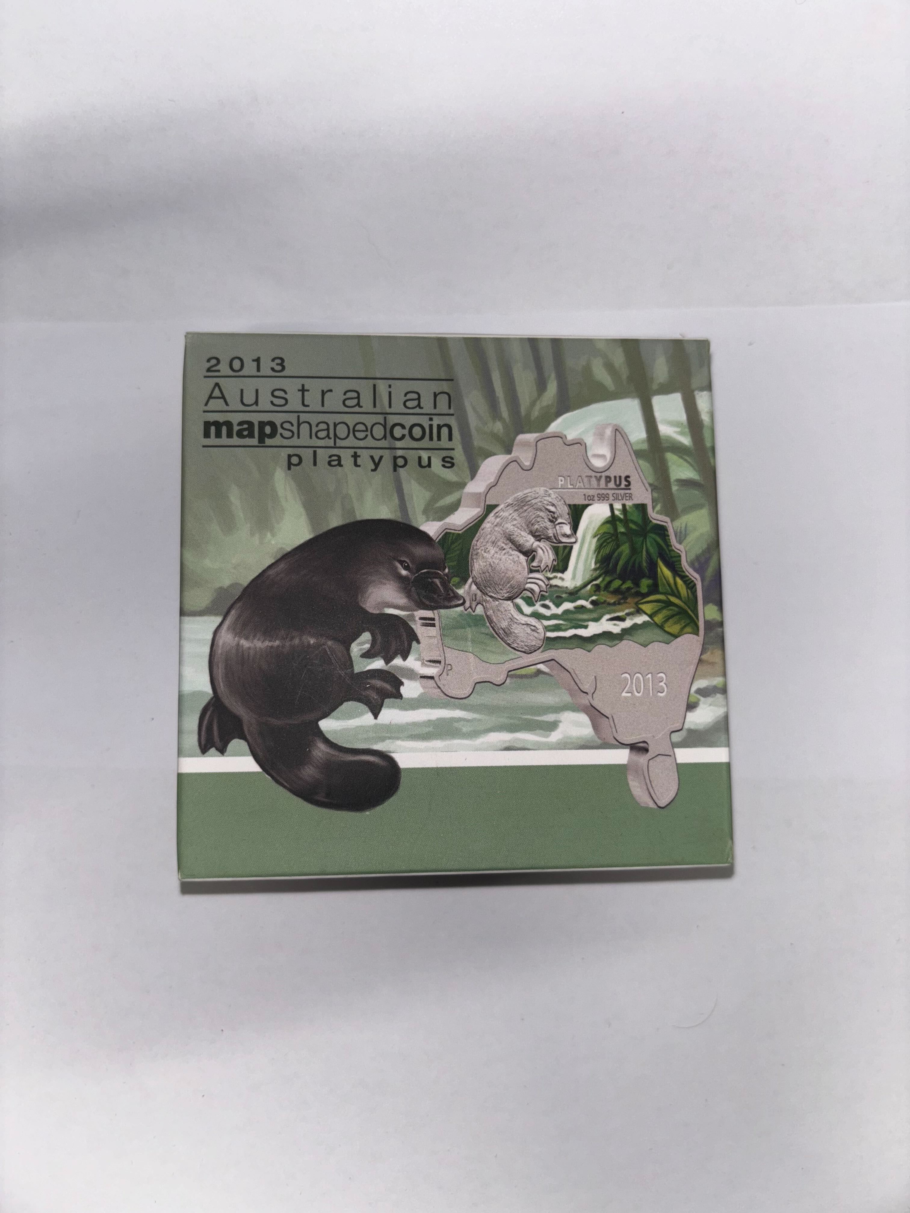 2013 Perth Mint 1oz Map Shaped Silver Coin - Platypus