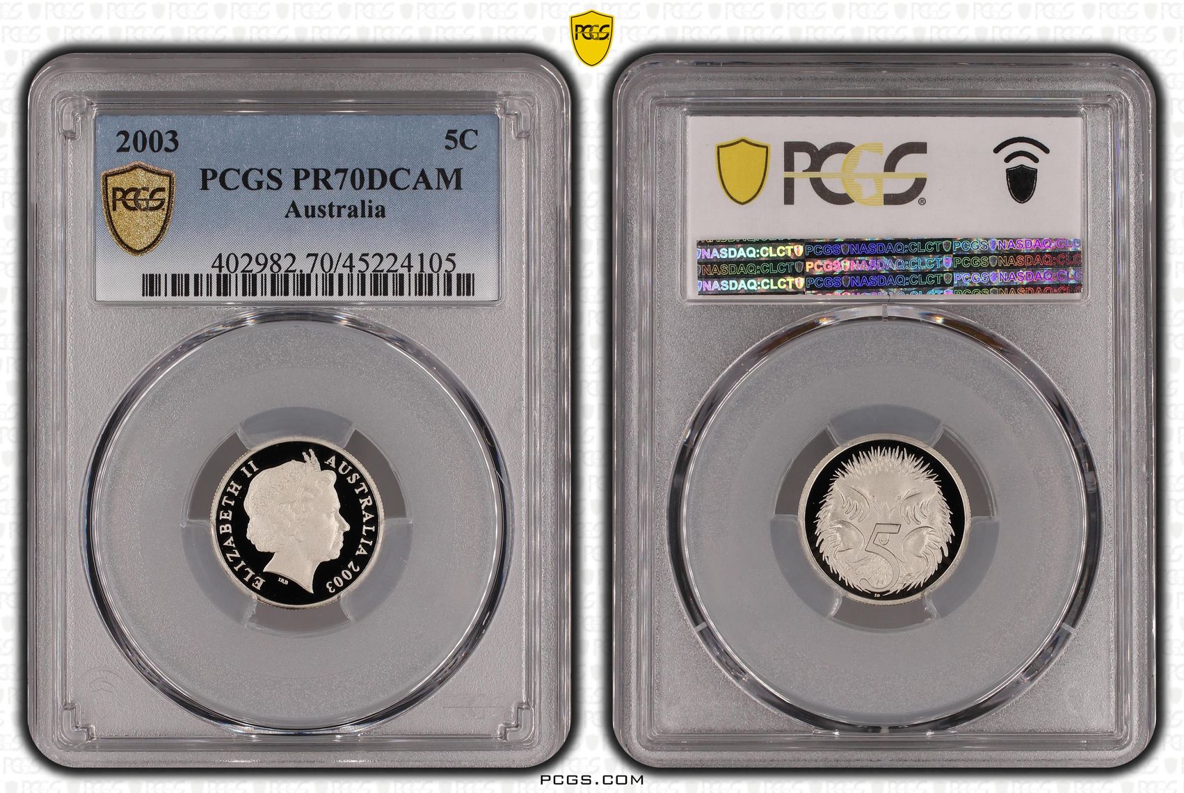2003 Australia Five Cent, 5c PCGS - PR70DCAM POP 52/0 -105