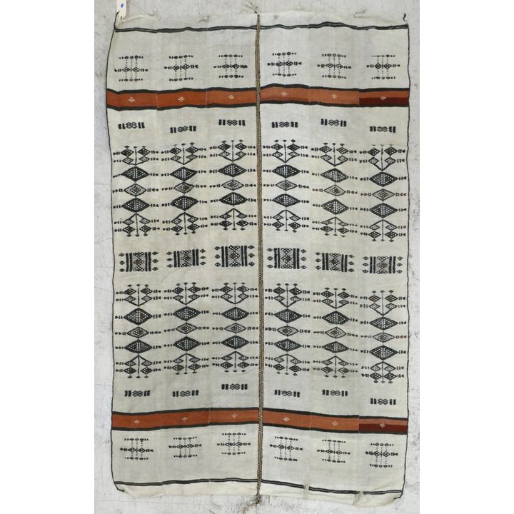 Old African Fulani Kilim Blanket 96''x58''