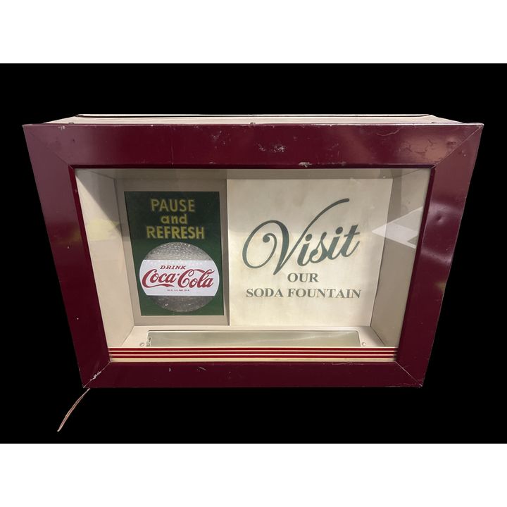 Visit Our Soda Fountain Coca Cola Coke Soda Light Up Display