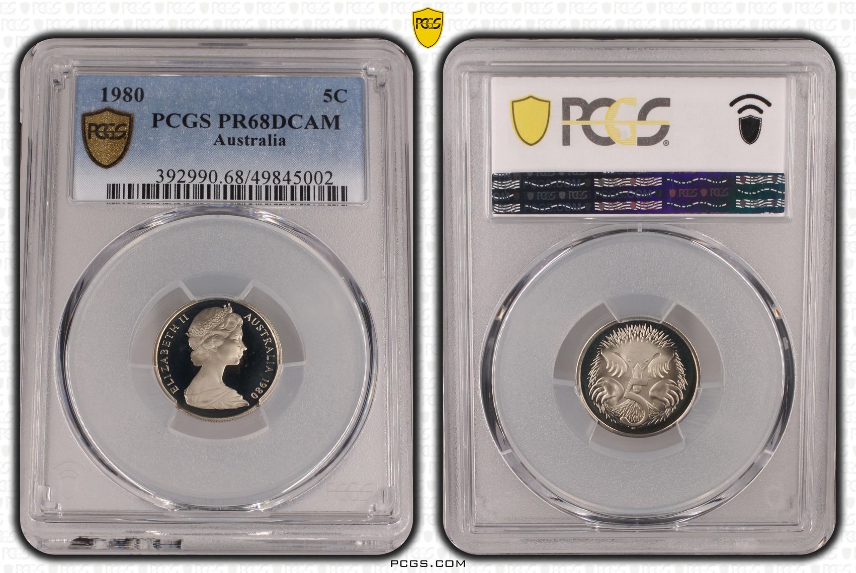 Elizabeth II, Five Cent, 1980, PCGS PR68DCAM