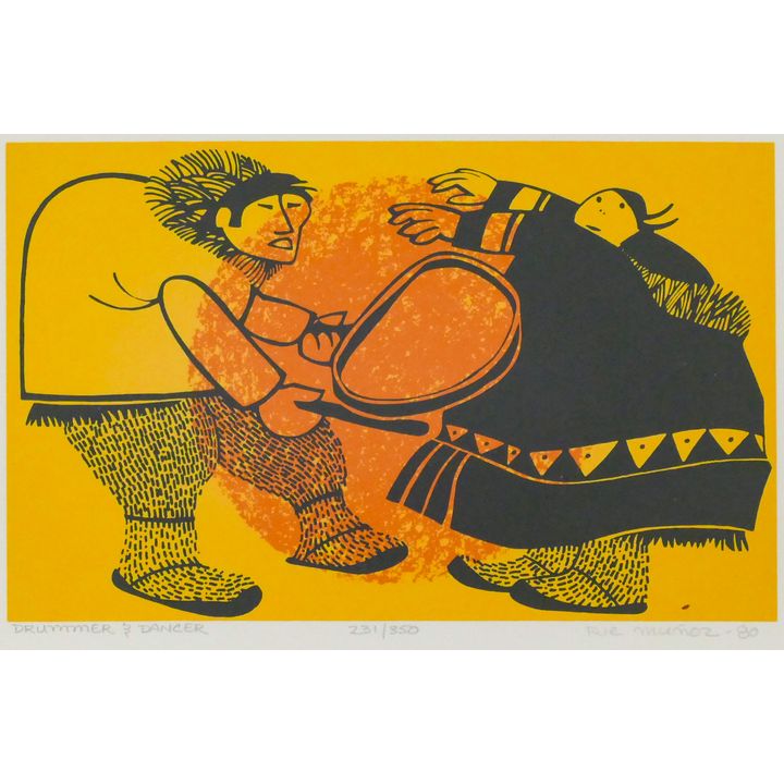 Rie Munoz ''Drummer & Dancer'' 1980 Signed Serigraph 7.75'' x 11'' Sheet.