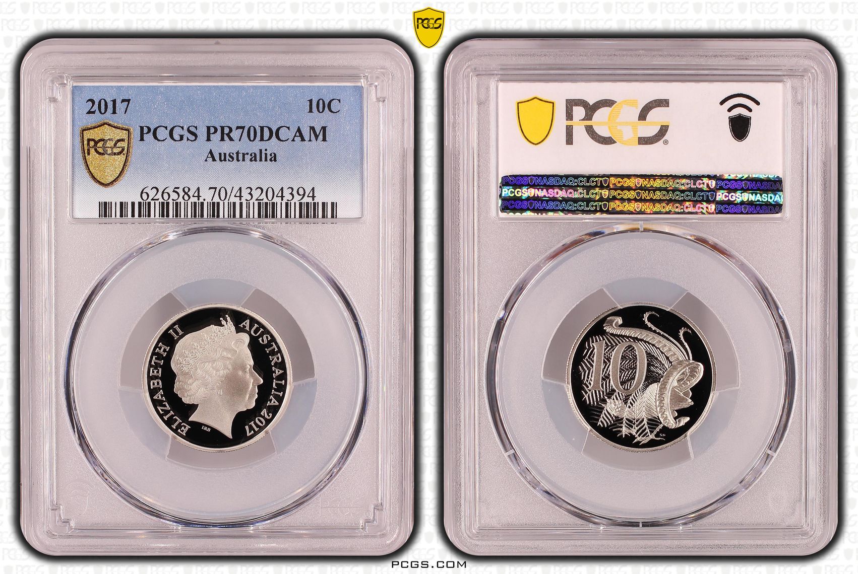Ten Cent, 2017, Pcgs Pr70dcam