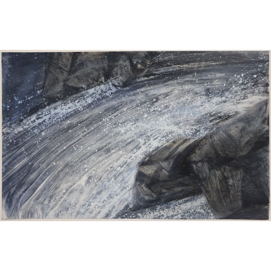 Neil Meitzler ''Blue River'' 1990's Casein on Paper 20''x32'' - Unsigned