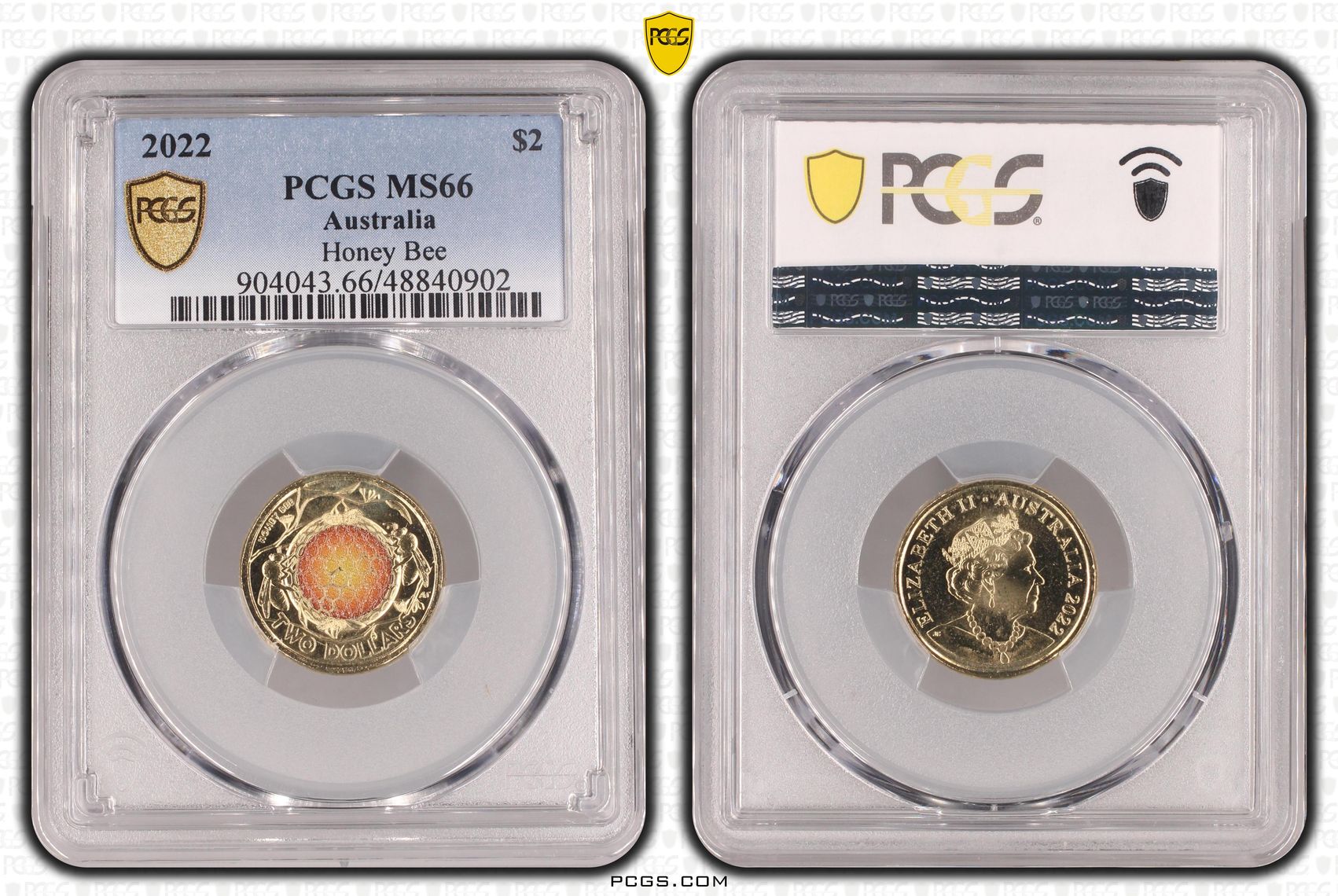 Elizabeth II, Honey Bee Colorized , Two Dollar, 2022, PCGS MS66