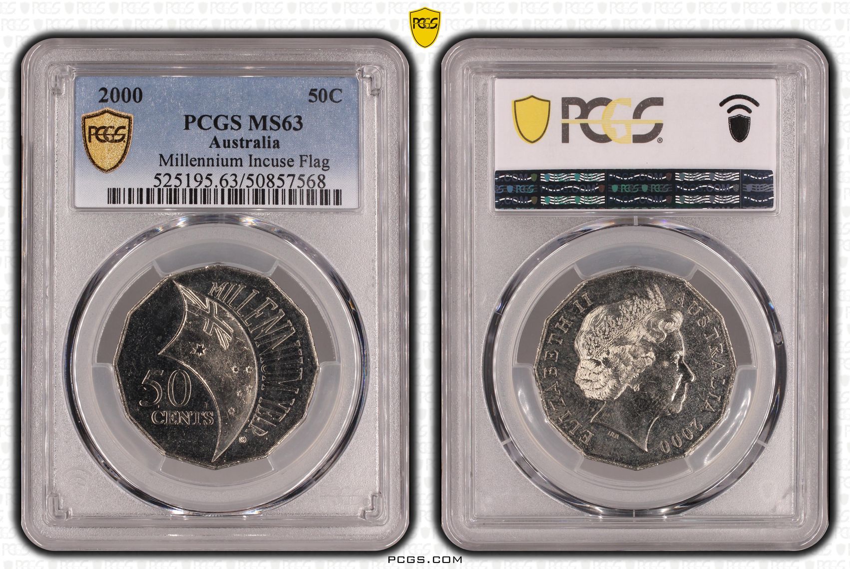 87 · Millennium Incuse Flag , Fifty Cent, 2000, PCGS MS63