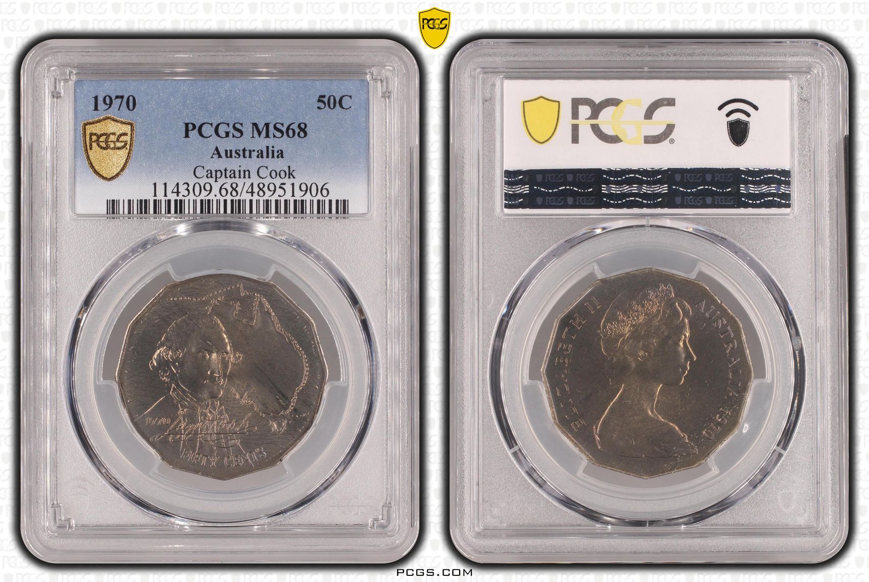 81 · Captain Cook , Fifty Cent, 1970, PCGS MS68