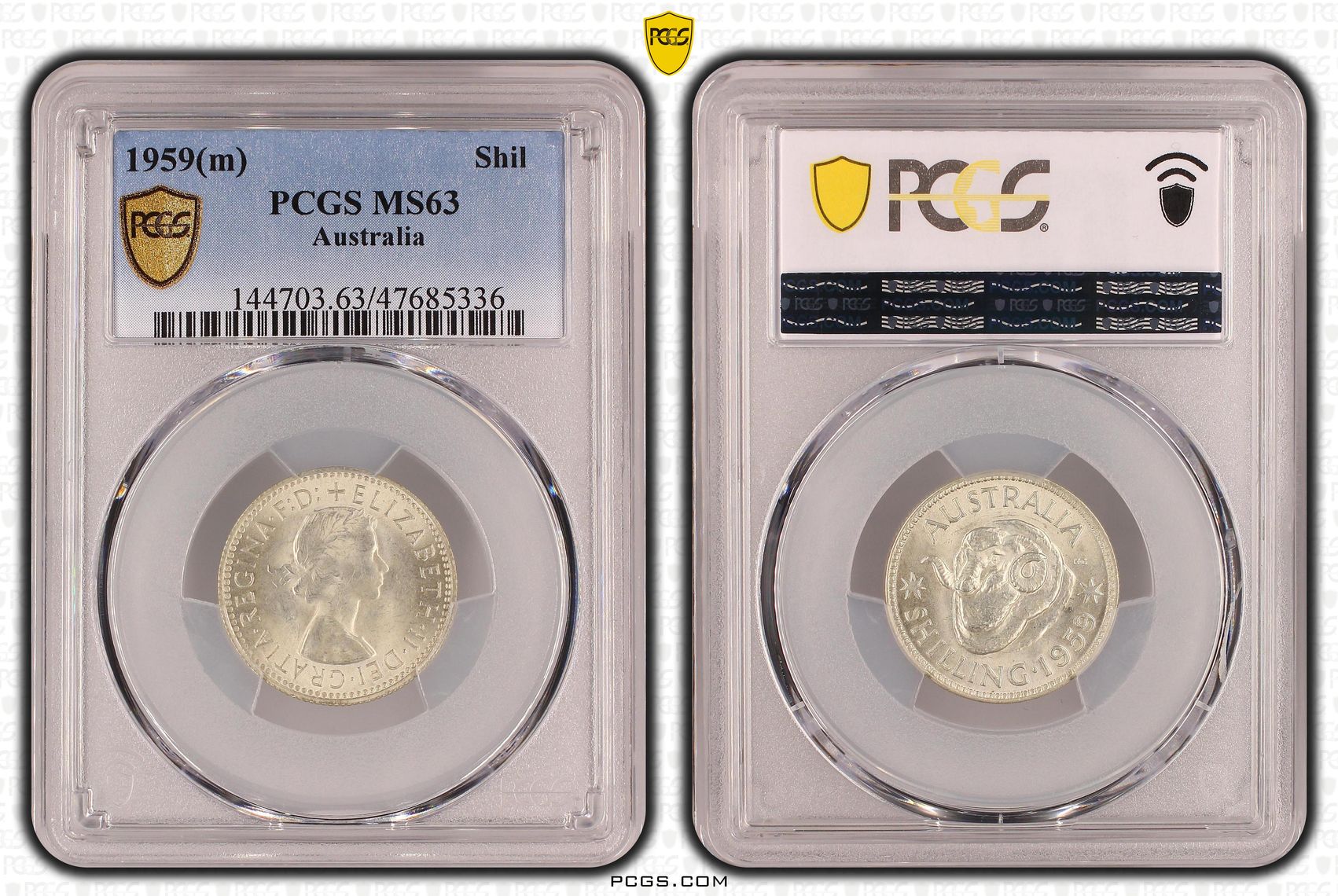 Shilling, 1959(m), PCGS MS 63