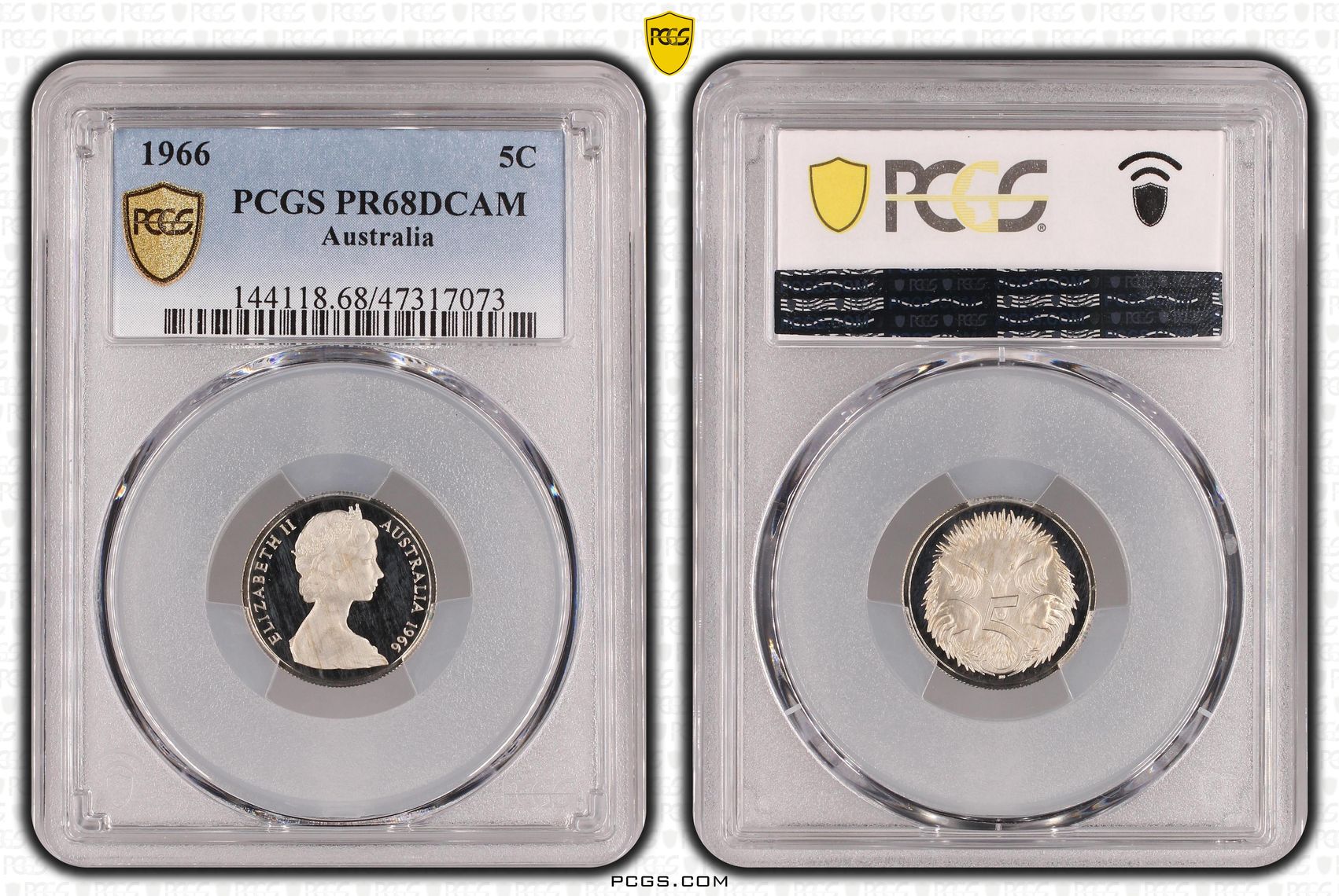 Elizabeth II, Five Cent, 1966, PCGS PR68DCAM