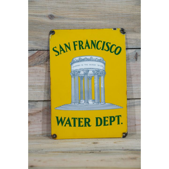San Francisco Water Department Single Sided Porcelain Sign TAC 9