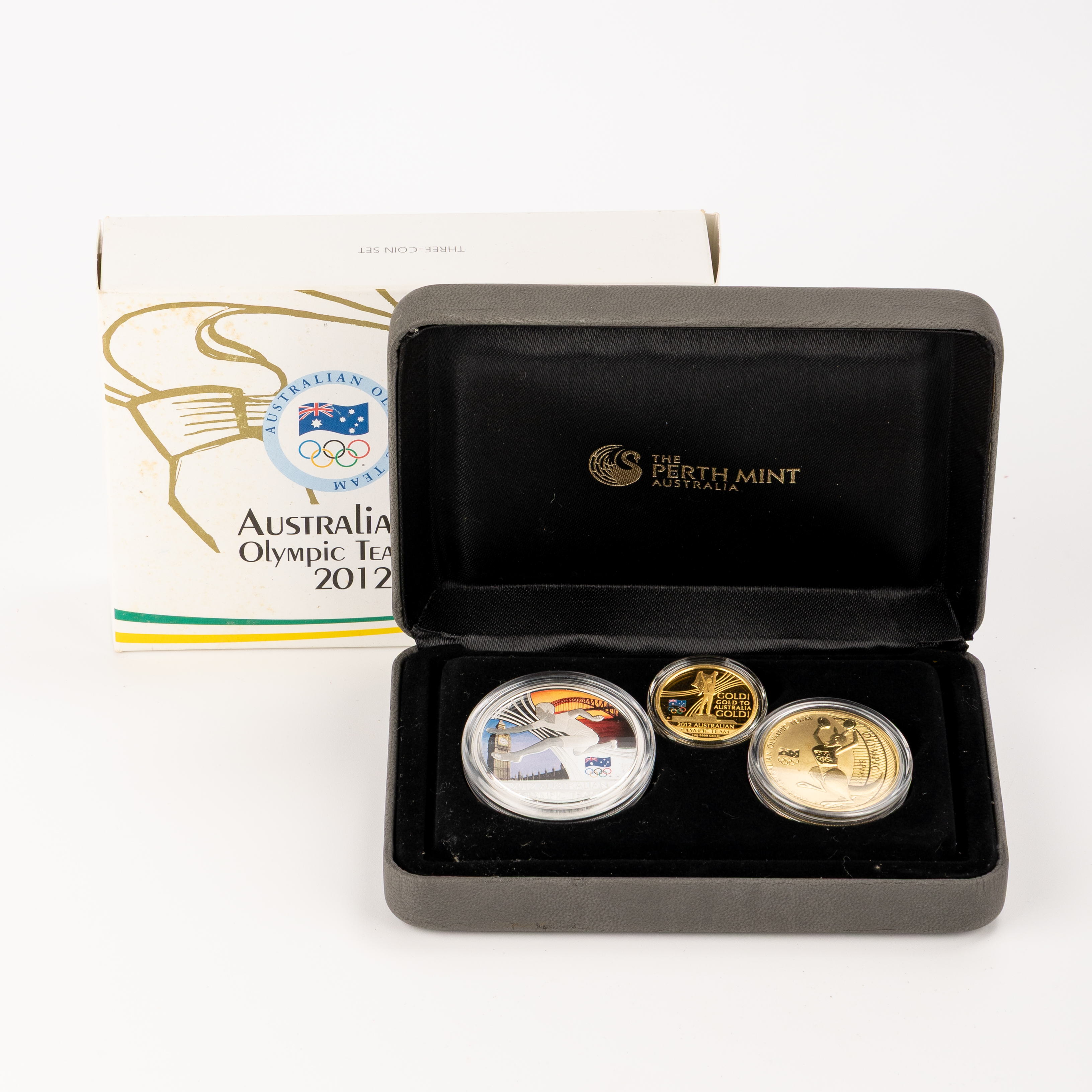 49 · London Olympics Three-Coins Set - Gold, Silver & AlBr, 2012
