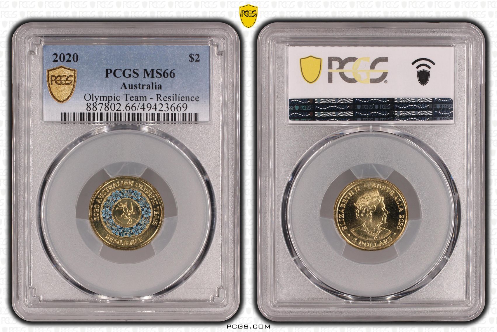 Olympic Team - Resilience , Two Dollar, 2020, PCGS MS66