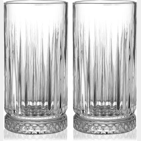 16OZ TALL DRINKING GLASSES SET OF 3-16OZ GLASS CUPS FOR KITCHEN - ELEGANT HIGHBALL GLASSWARE FOR WATER, ICE COFFEE, COCKTAIL, COLD