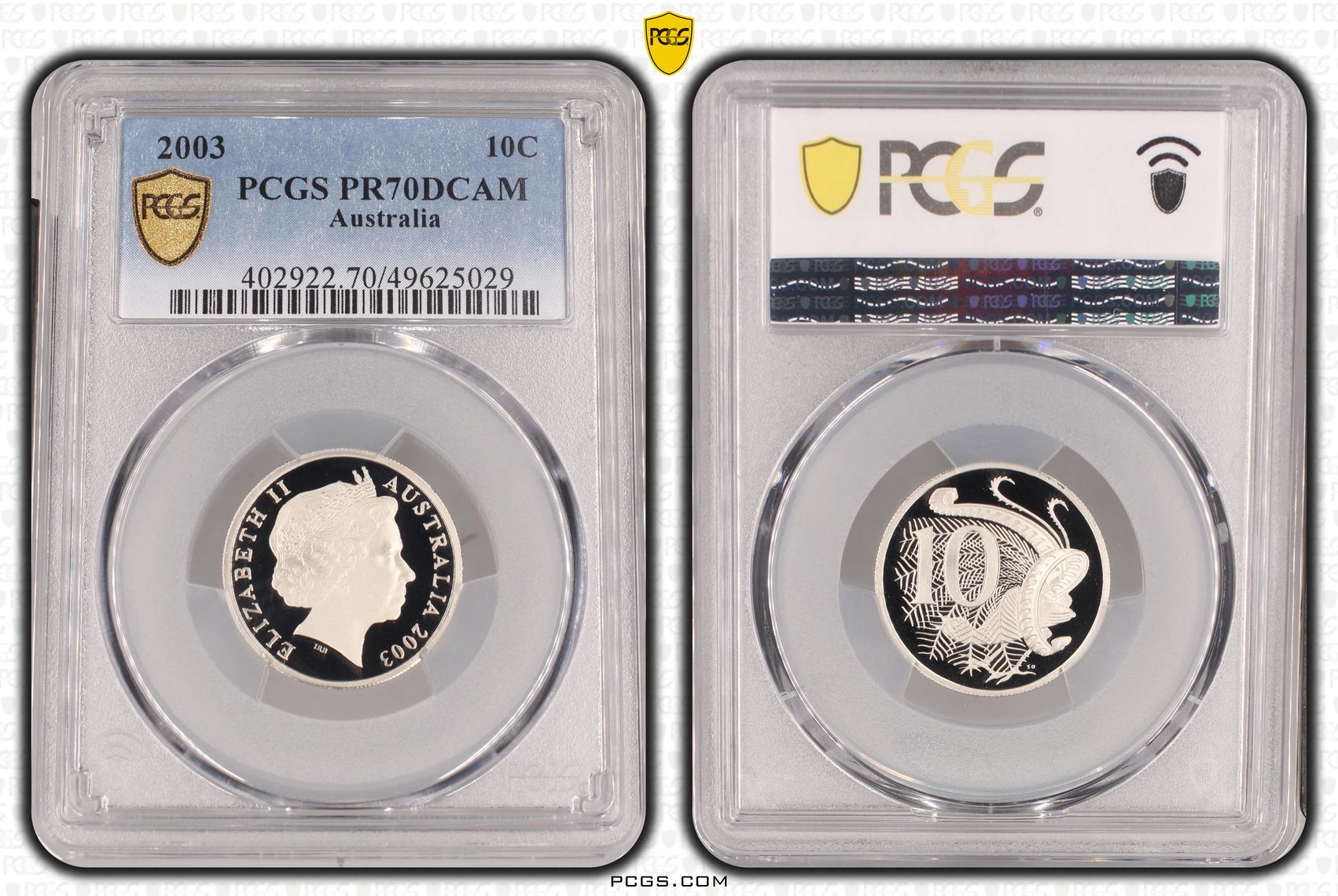 Ten Cent, 2003, Pcgs Pr70dcam