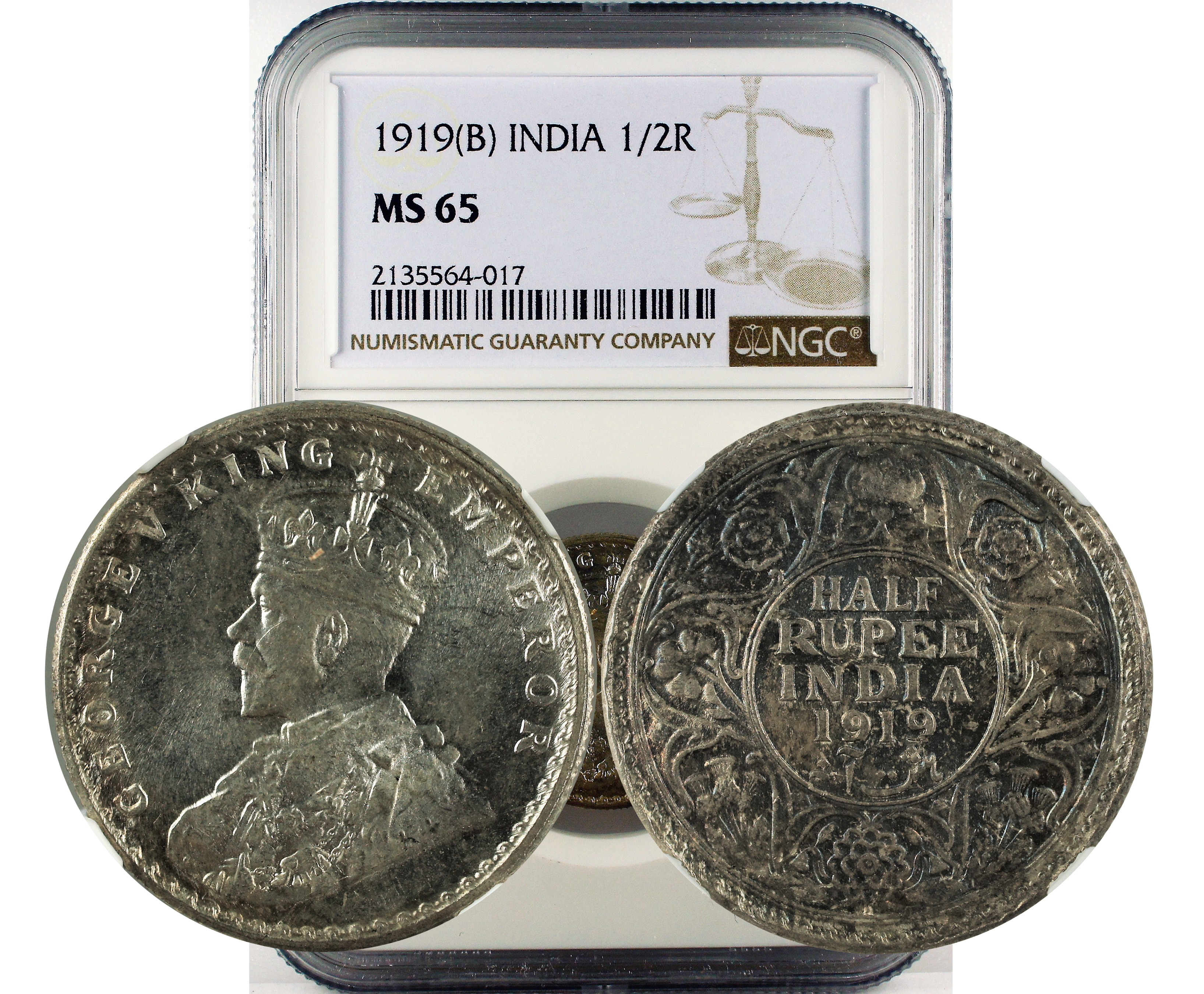 1919(B) INDIA 1/2R MS 65
