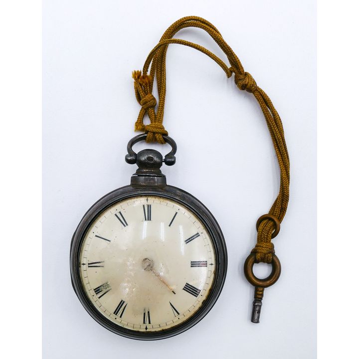 Antique English Sterling Key Wind Pocket Watch 53mm