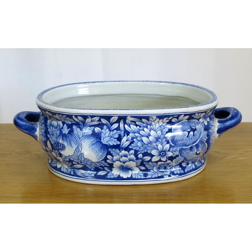 PORCELAIN TWO-HANDLED JARDINIERE