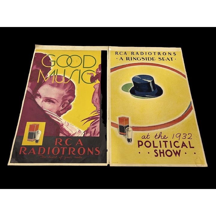 RCA Radiotrons 1930's Double Sided Radio Advertising Posters