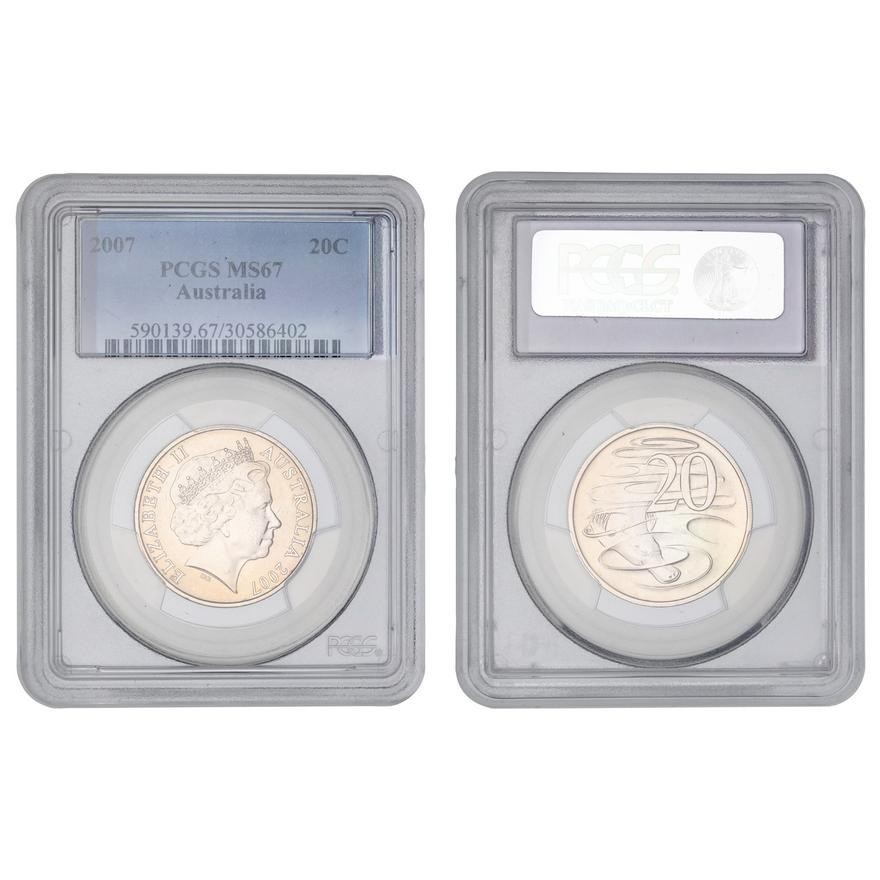272 · Elizabeth II,  , Twenty Cent, 2007, PCGS MS67