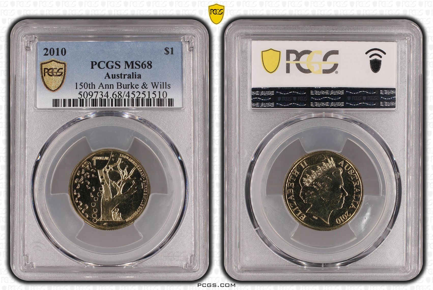 150th Anniversary Burke & Wills POP 10/0, One Dollar, 2010, PCGS MS68