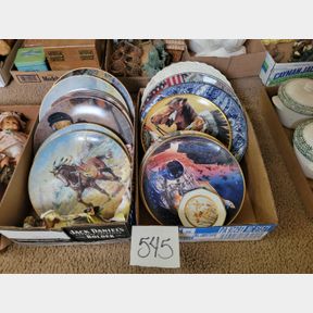 2 Boxes of mostly Native American collector plates