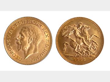 1930 GEORGE V SOUTH AFRICA MINT GOLD SOVEREIGN