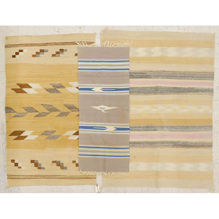 3pc Vintage Navajo & Mexican Wool Rugs- largest 3.5x5'