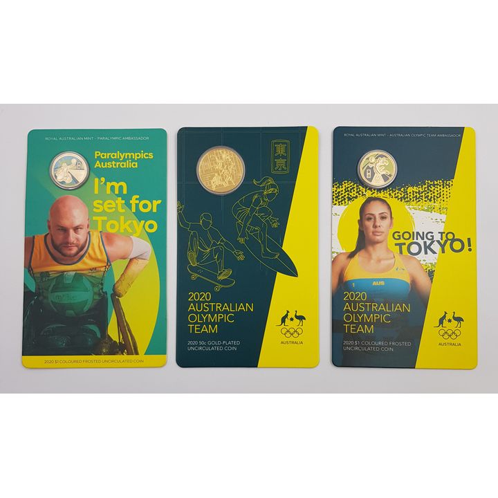 Olympic Carded Coins (x3)