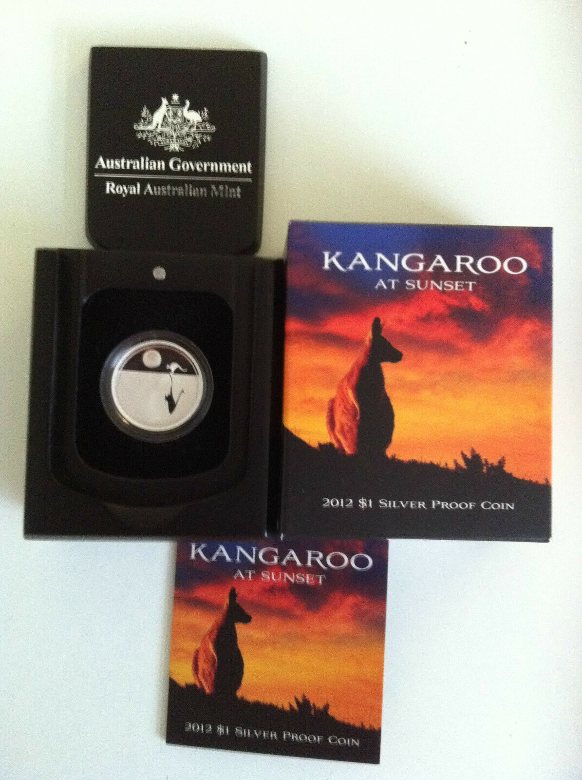 2012 RAM $1 One Dollar Kangaroo at Sunset Silver Proof Coin - Box & COA