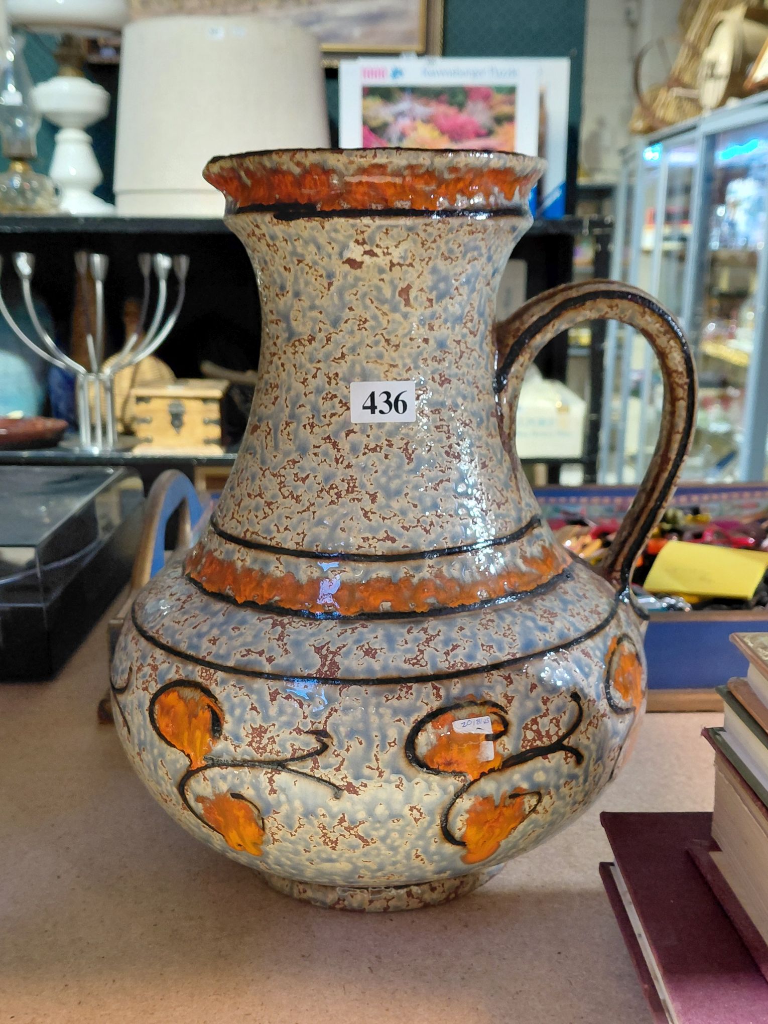 436 · GERMAN POTTERY GLAZED JUG