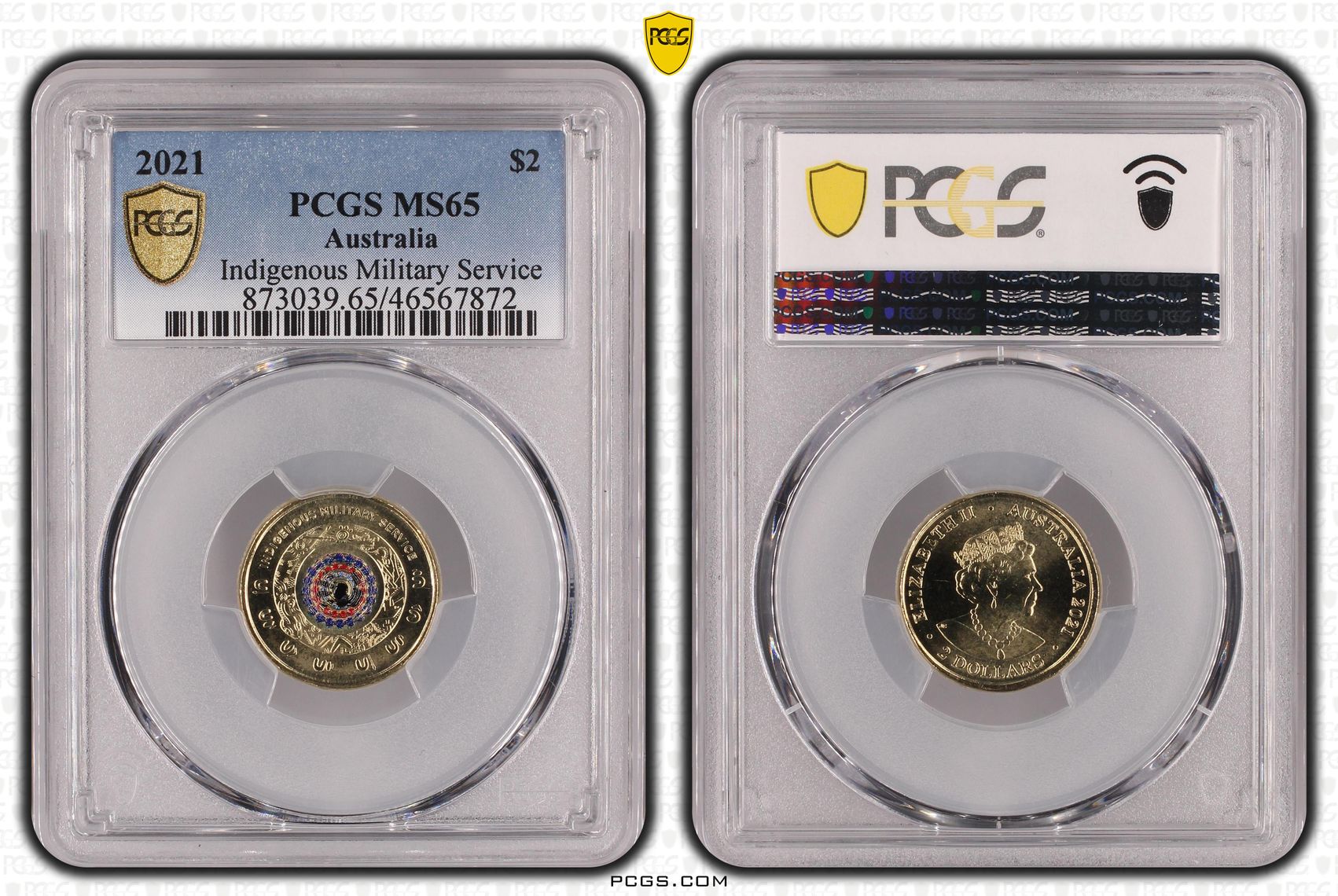 Indigenous Military Service Colourised, Two Dollar, 2021, PCGS MS65
