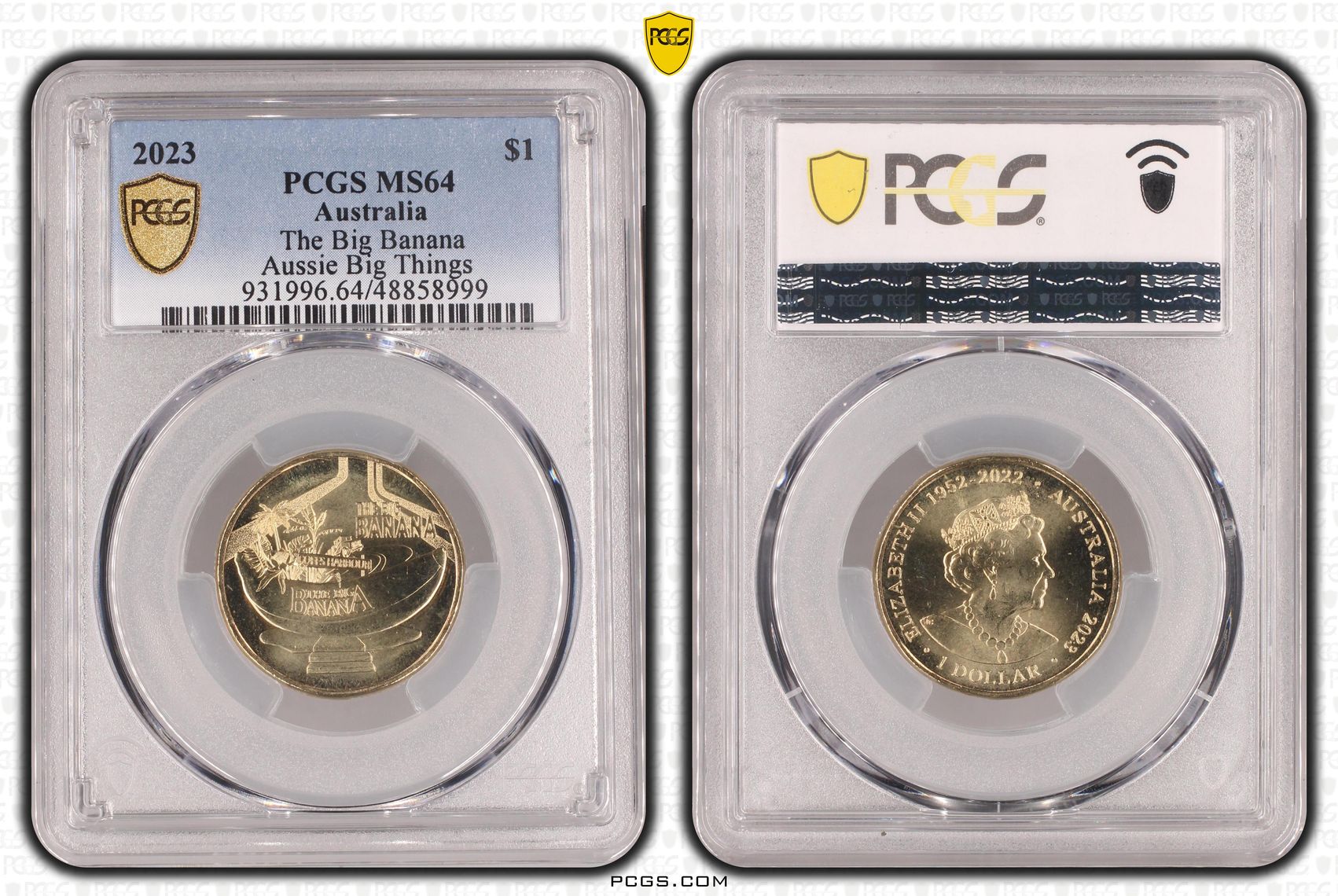 The Big Banana Aussie Big Things, One Dollar, 2023, PCGS MS64