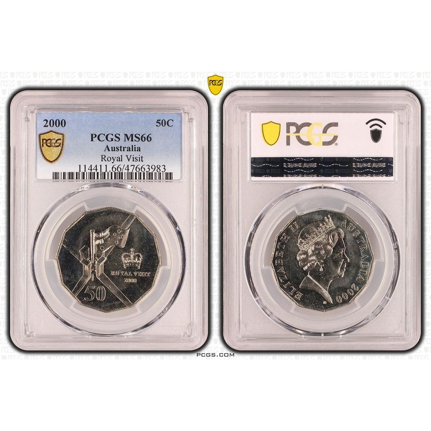 Royal Visit, Fifty Cent, 2000 POP Report 6/0, PCGS MS 66