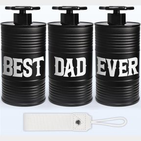 LIQCOOL DAD GIFTS, UNIQUE COOL FATHER'S DAY GIFTS, BEST DAD EVER BARREL WINE FLASK WITH BRIDED LANYARD, FUNNY FATHER'S DAY GIFTS I
