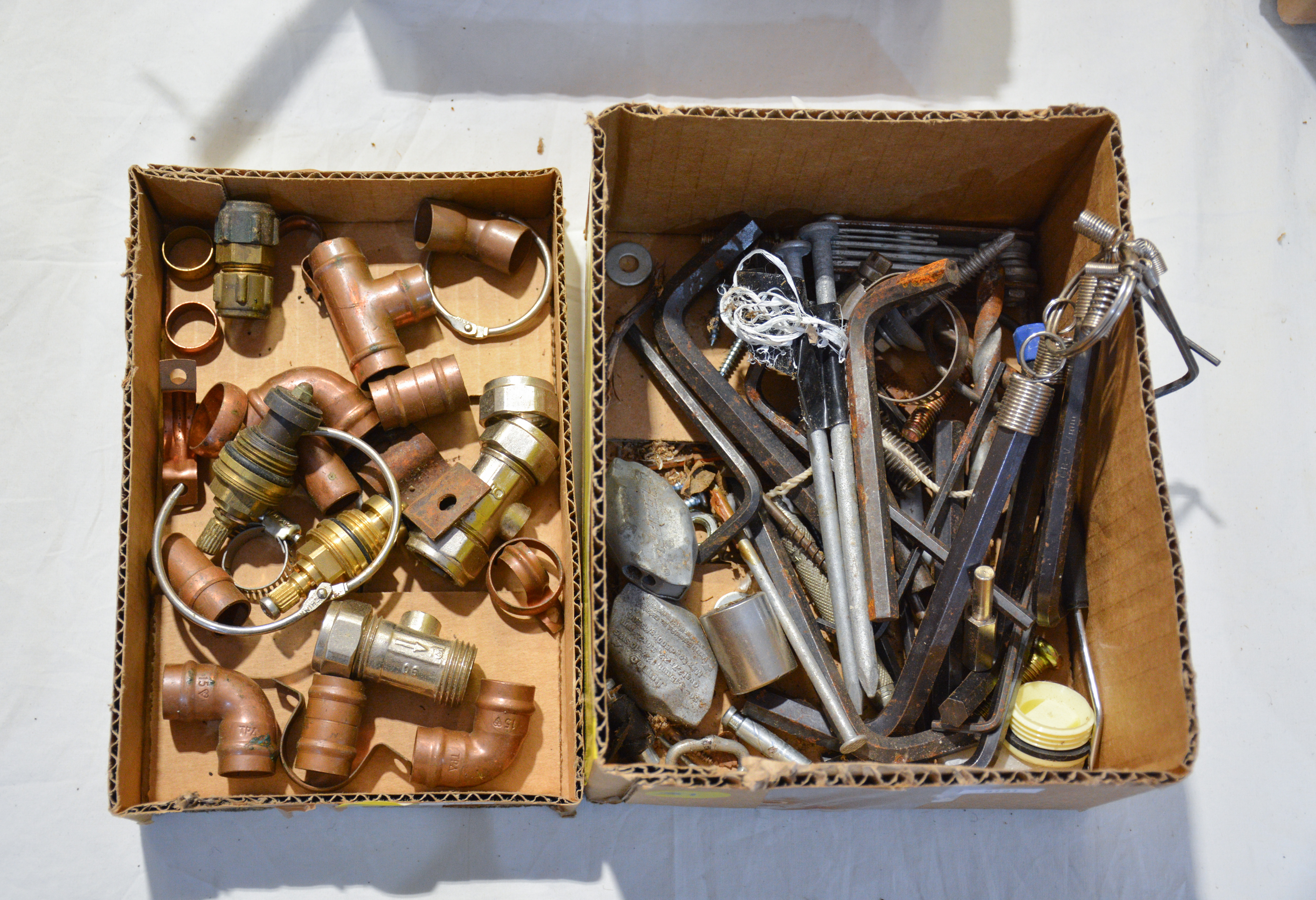 Boxes of Plumbing Parts + Allen Keys etc x 2 — sold at auction in New Zealand for $10