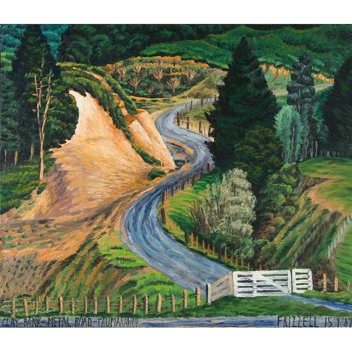 Dick Frizzell 'Clay Bank - Metal Road - Taumaranui'