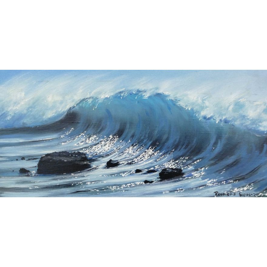 Raymond Sipos ''Crashing Waves'' 1970 Oil