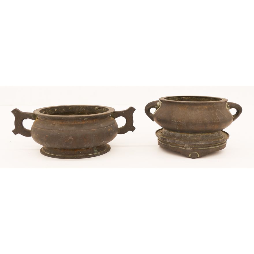 2pc Old Chinese Bronze Censers