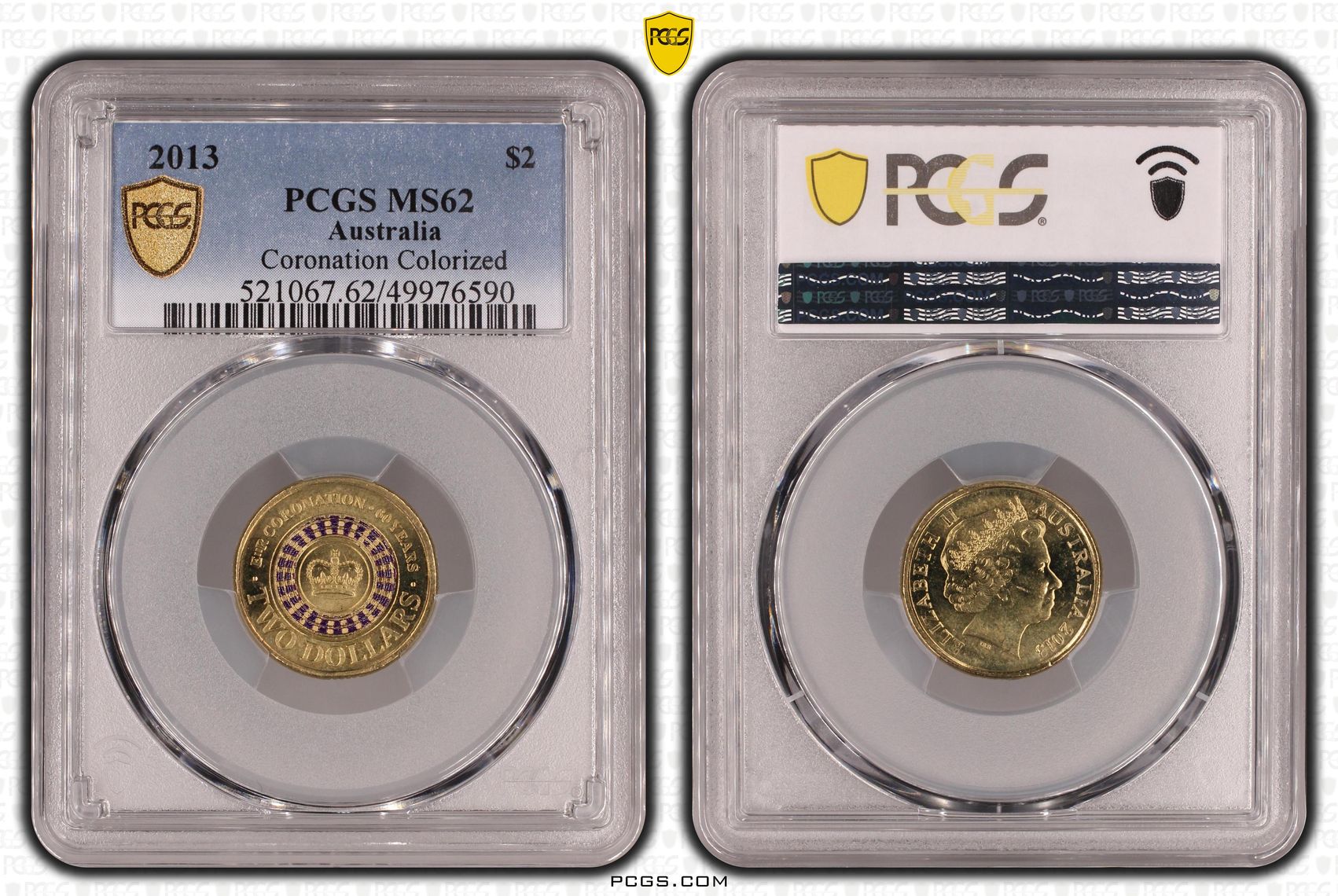 Coronation Colorized, Two Dollar, 2013, PCGS MS62