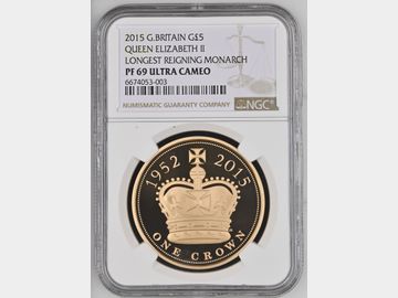 2015 LONGEST REIGNING MONARCH 5 POUND PF69 UCAM