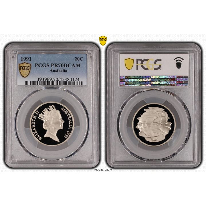 Elizabeth II, Twenty Cent, 1991, PCGS PR 70DCAM