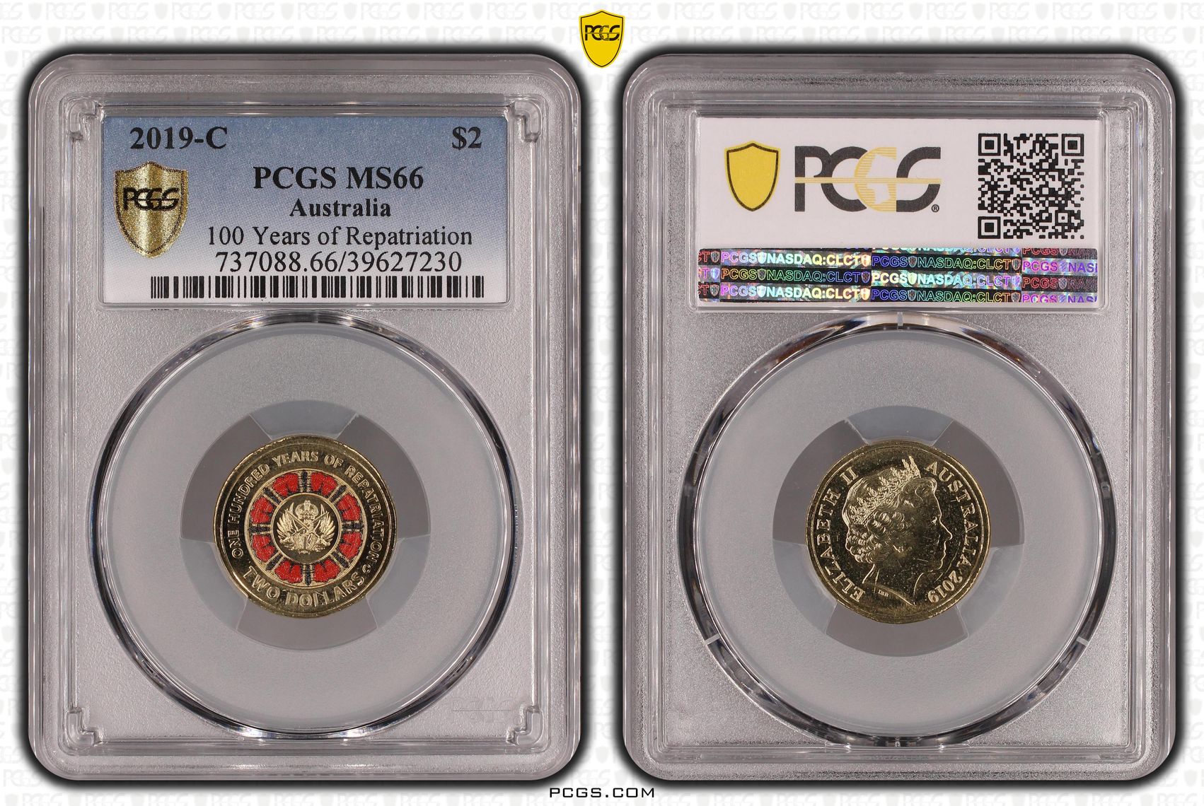 2019-C Australia Two Dollar, $2 100 Years of Repatriation PCGS - MS66 -230