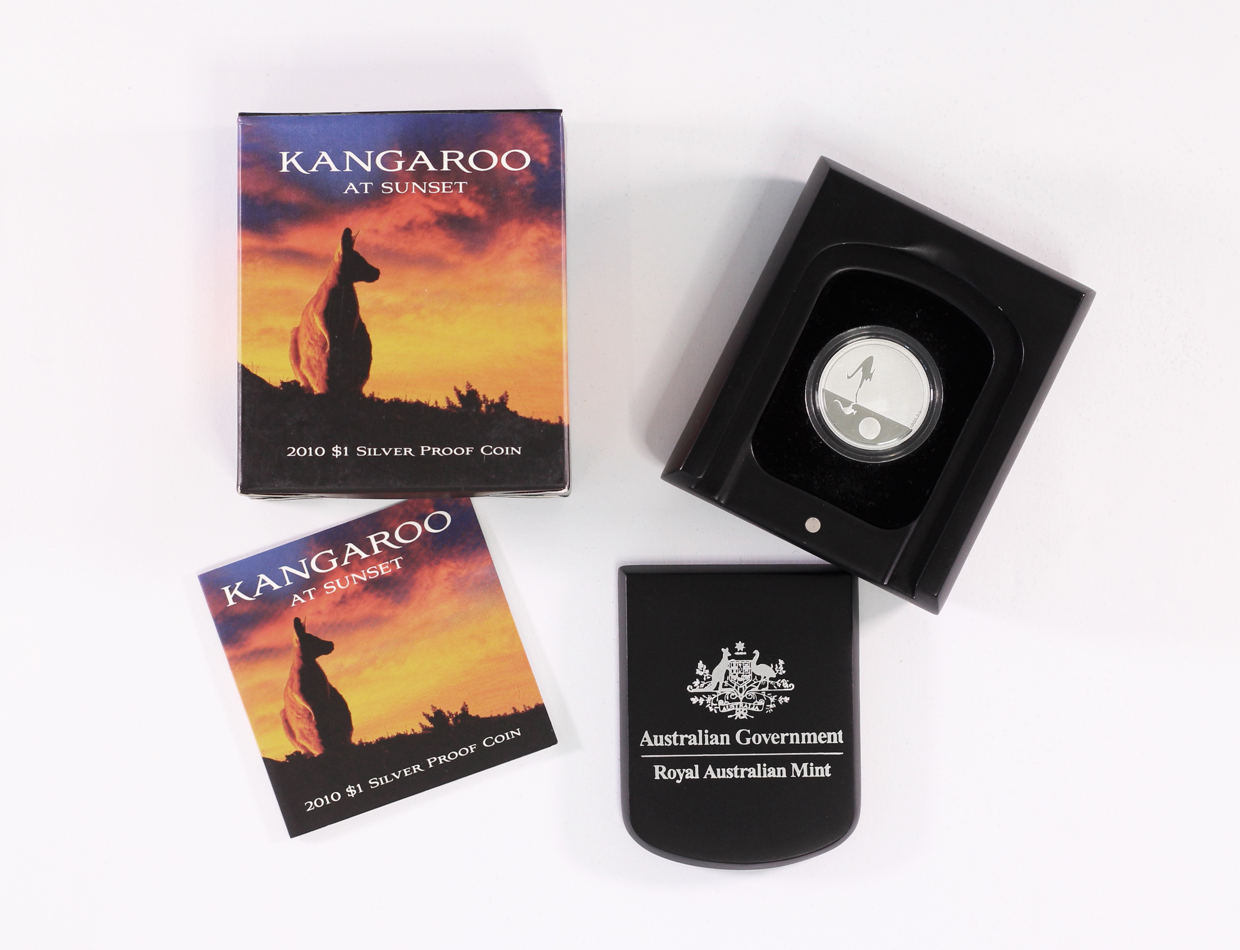 2010 RAM $1 Kangaroo at Sunset Silver Proof Coin - Box & COA