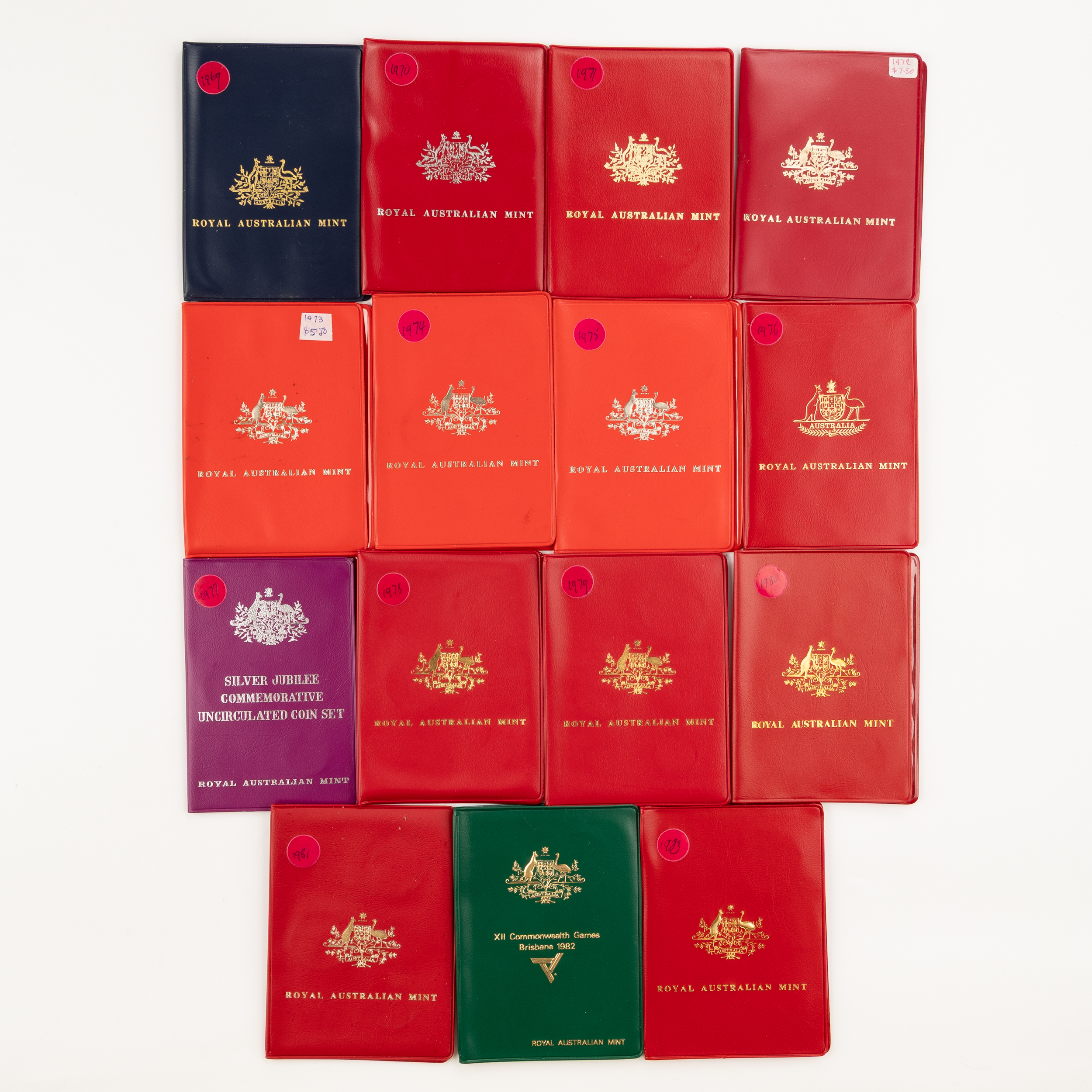 8 · Elizabeth II, RAM - Mint Sets, One Cent - Fifty Cents, 1969 - 1983,  UNC