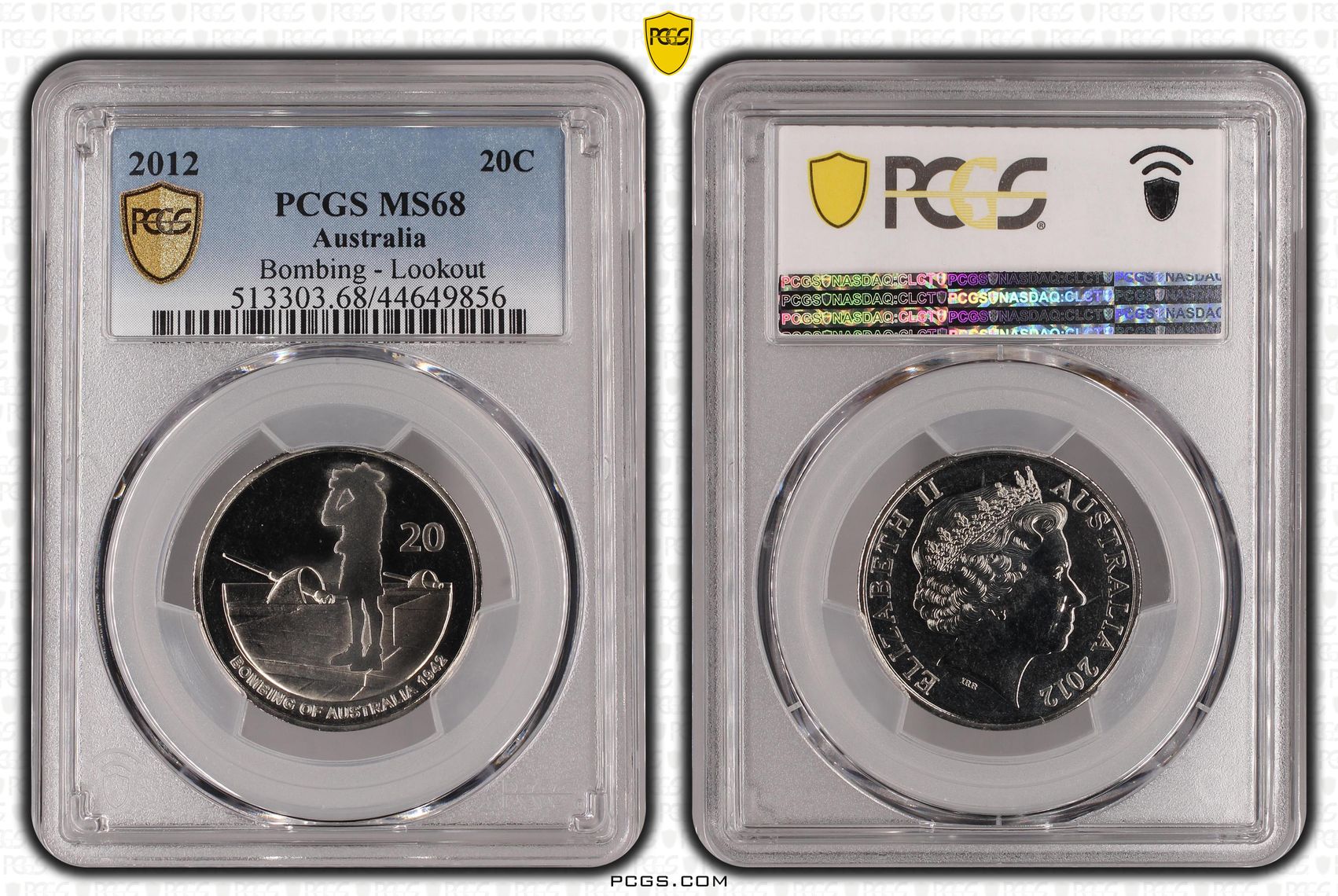 2012 Australia Twenty Cent, 20c Bombing - Lookout PCGS - MS68 -856