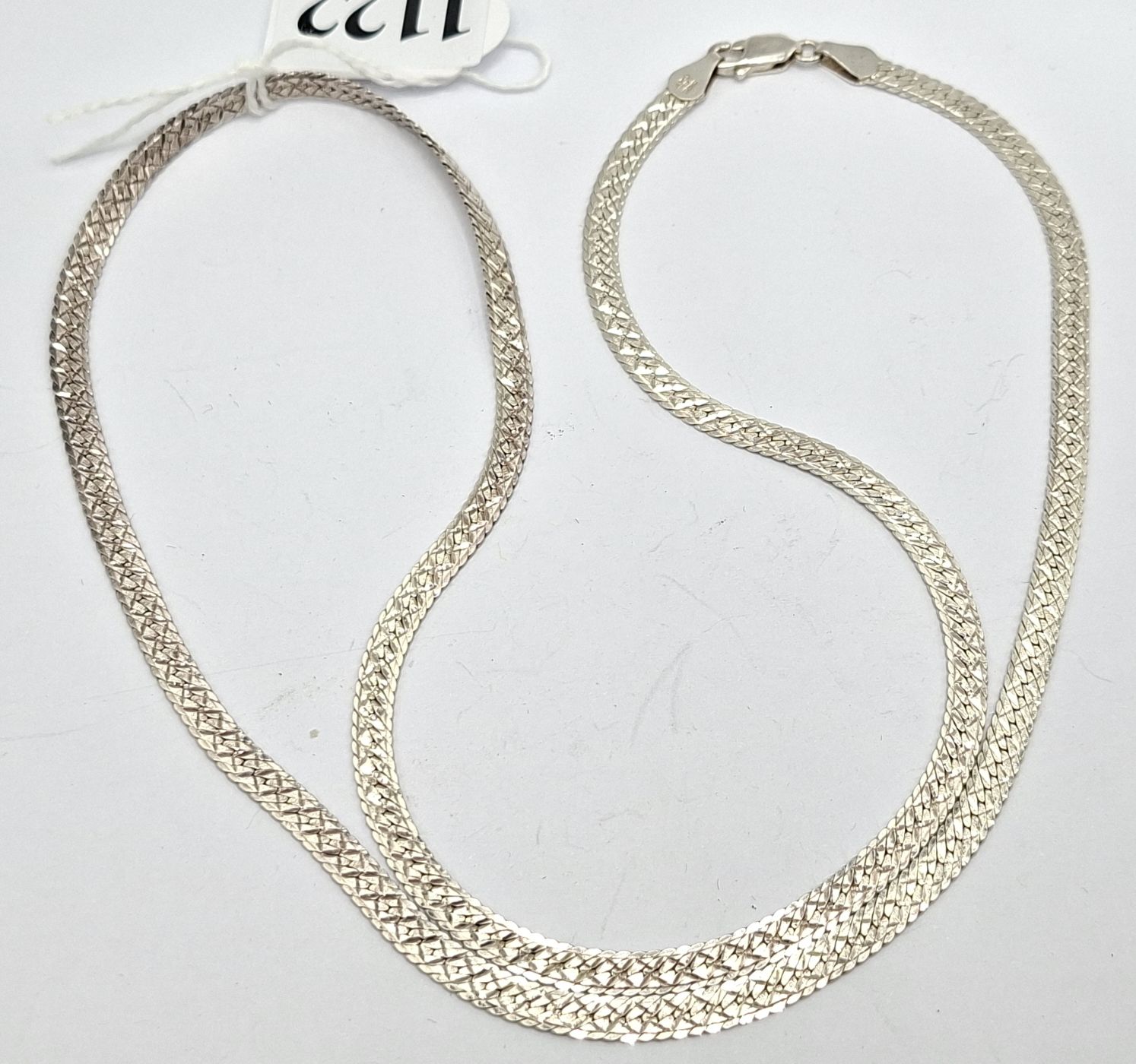 Italian Silver Flat Link Necklace