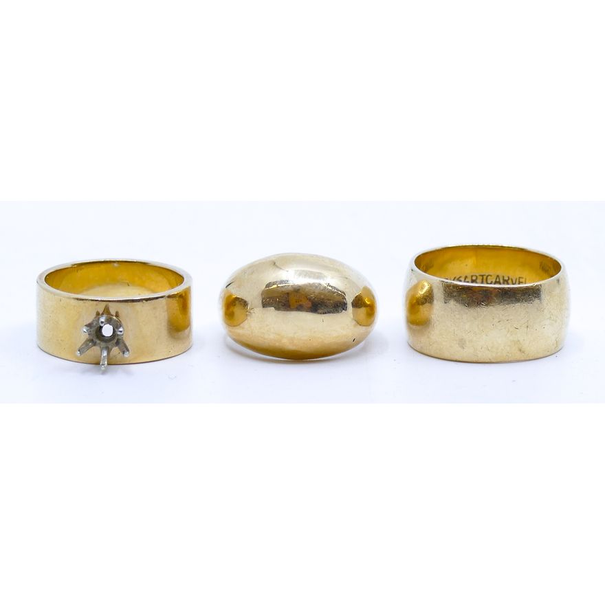 Box 3pc 14k Band Rings and Setting - 21.5 Grams TW