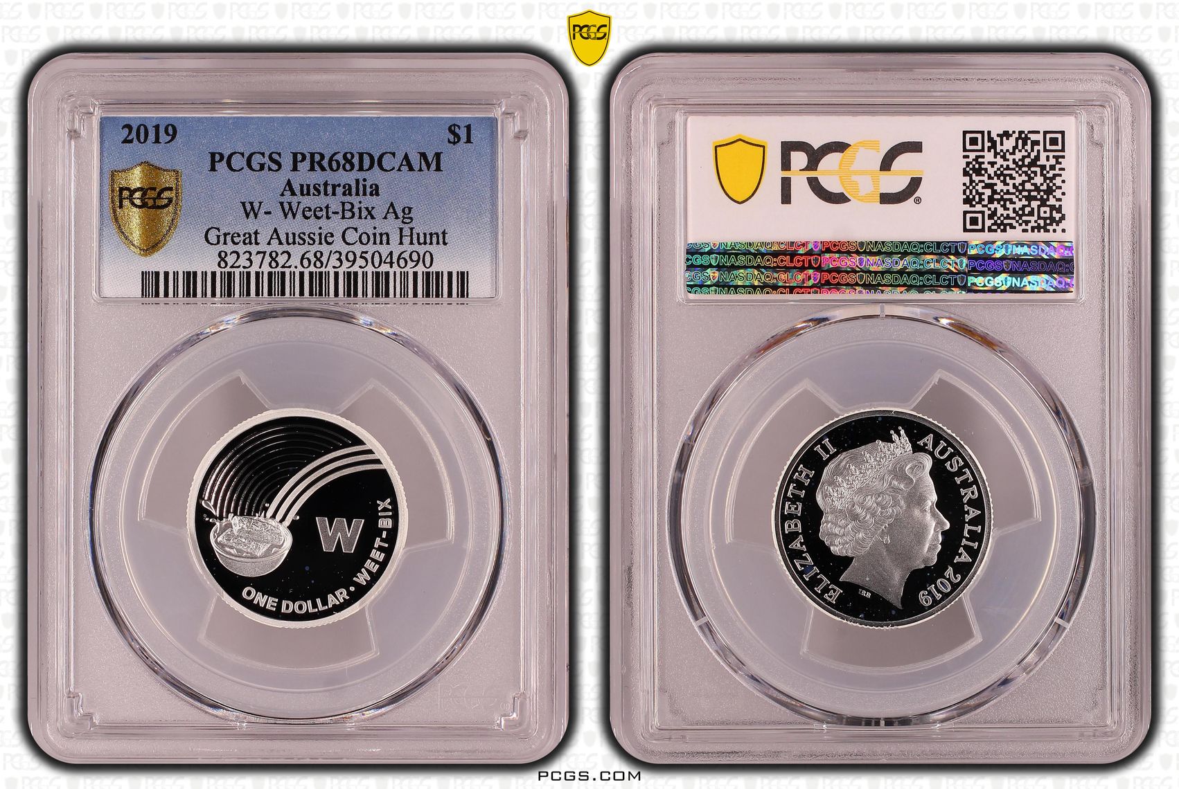 W- Weet-Bix Ag Great Aussie Coin Hunt, One Dollar, 2019, PCGS PR68DCAM