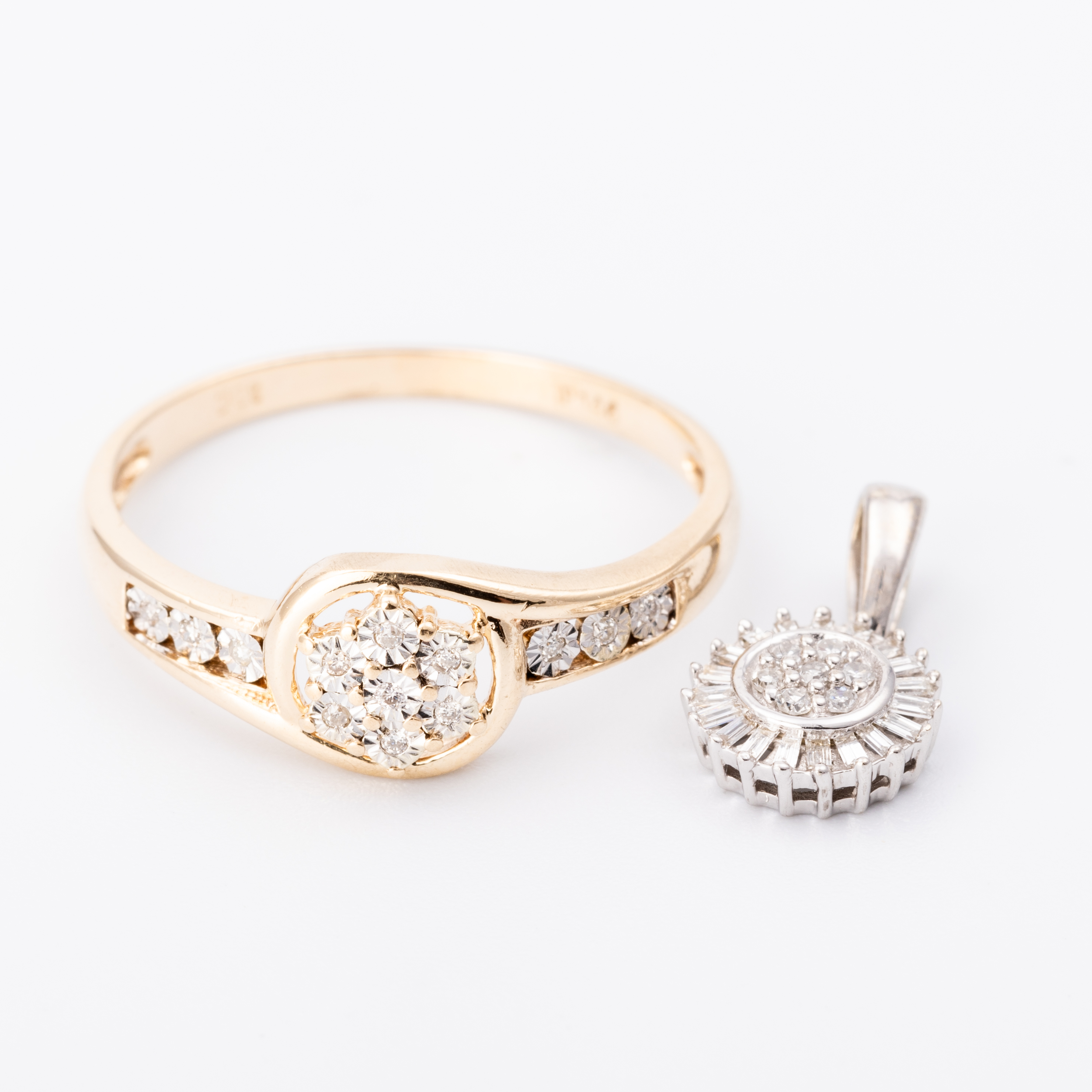 Diamond Ring & Pendant Set 9ct Gold